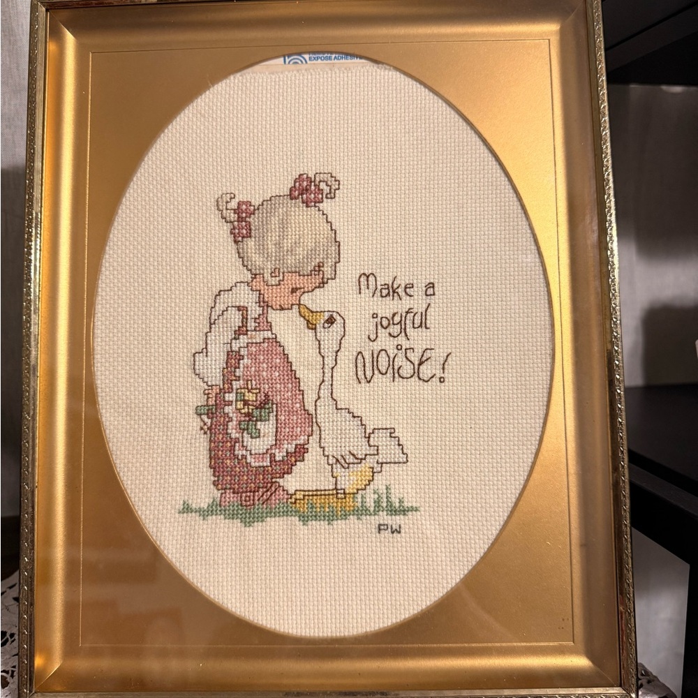 Precious Moments Framed Cross Stitch “Make a Joyful Noise”